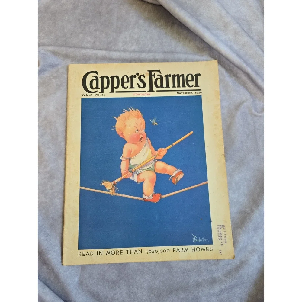 1936 Capper's Farmer Magazine Nov Vol 47 No 11 Clive Vevers Baby Cover